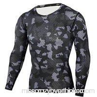 PKAWAY Mens Slim Fit Long Sleeve Camo Compression Shirt for Running Quick Dry B07QGPWGT3